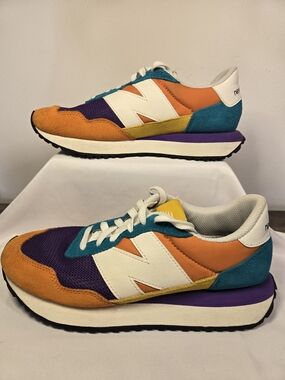 New Balance Women's Size 8 Style 237 Vintage Orange Team Teal Color
